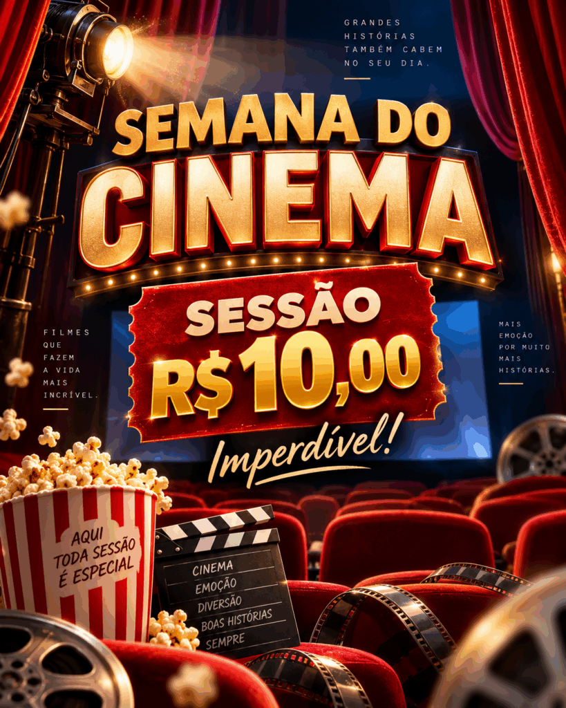 Semana do Cinema 2026: ingressos a R$ 10 seguem até esta quarta-feira em todo o Brasil
